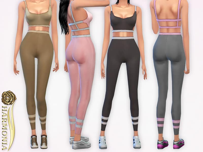 Stripe Detail Contrast Leggings